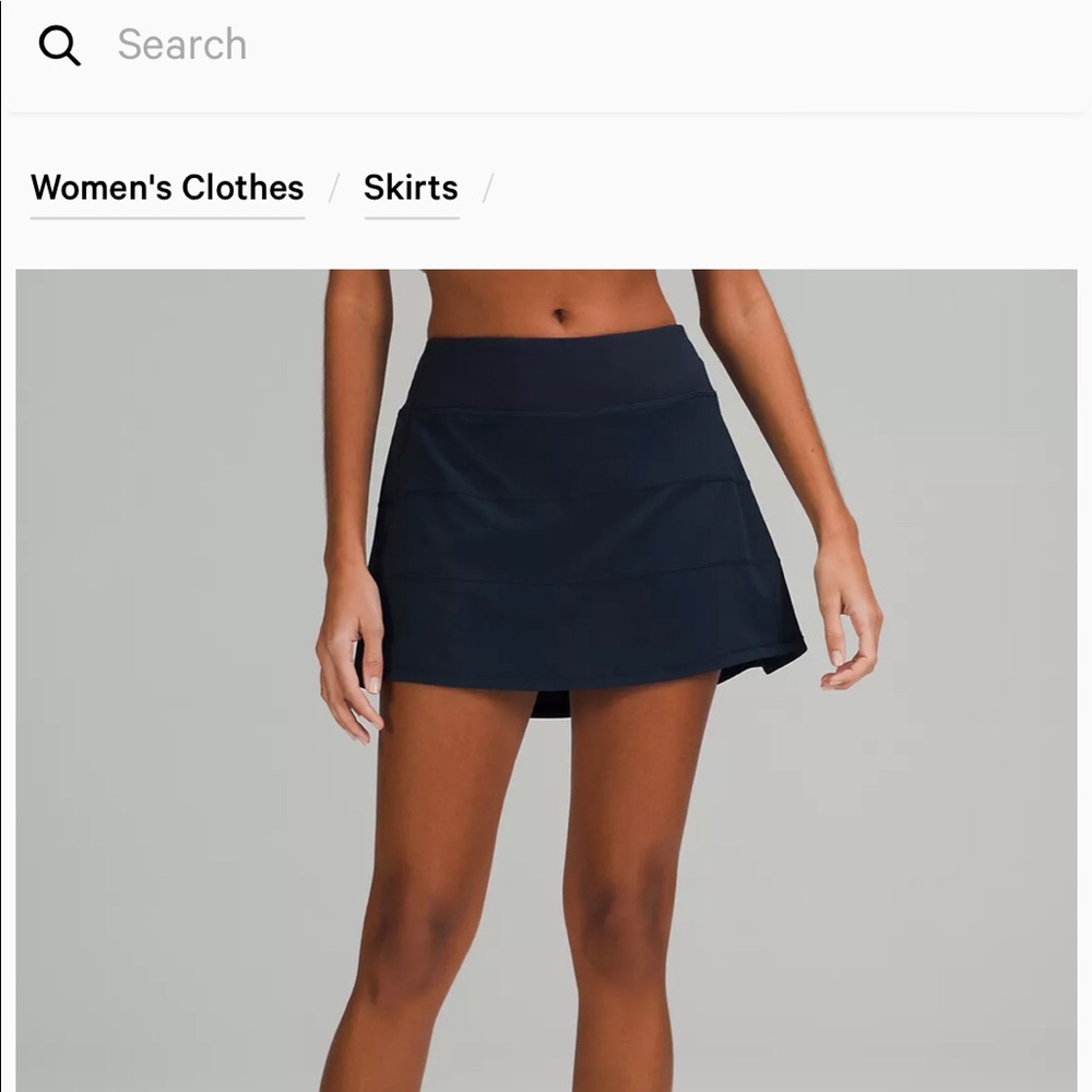 LuluLemon pace rival mid rise skirt. True Navy size 8